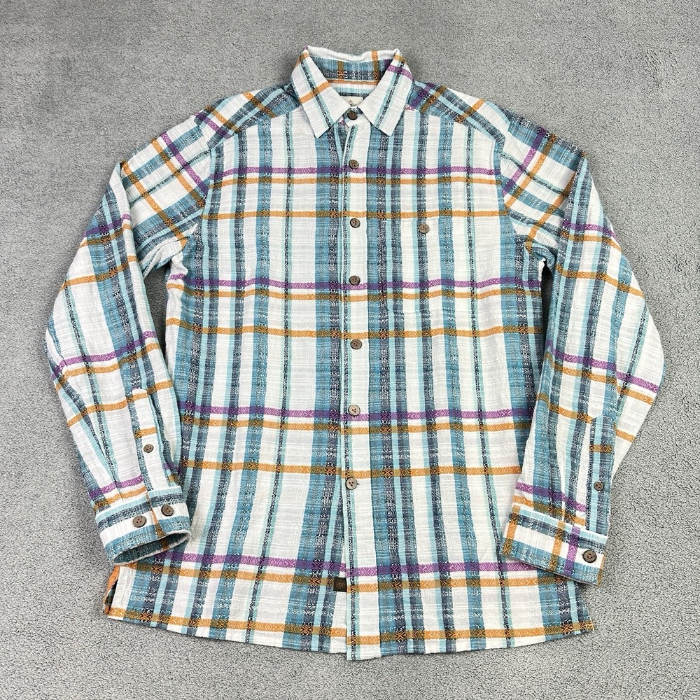 The Territory Ahead Shirt Mens Small Colorful Plaid Textured Cotton Aztec